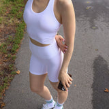 Soft-Sculpt Biker Shorts - Glacier