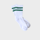 ALOA Tennis Crew Socks - White/Racing Green
