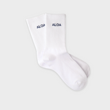 ALOA Crew Socks - White/Navy